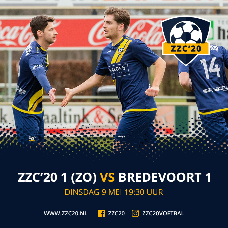 Dinsdagavond 9 mei: zondag 1 speelt competitiewedstrijd op de Pol.