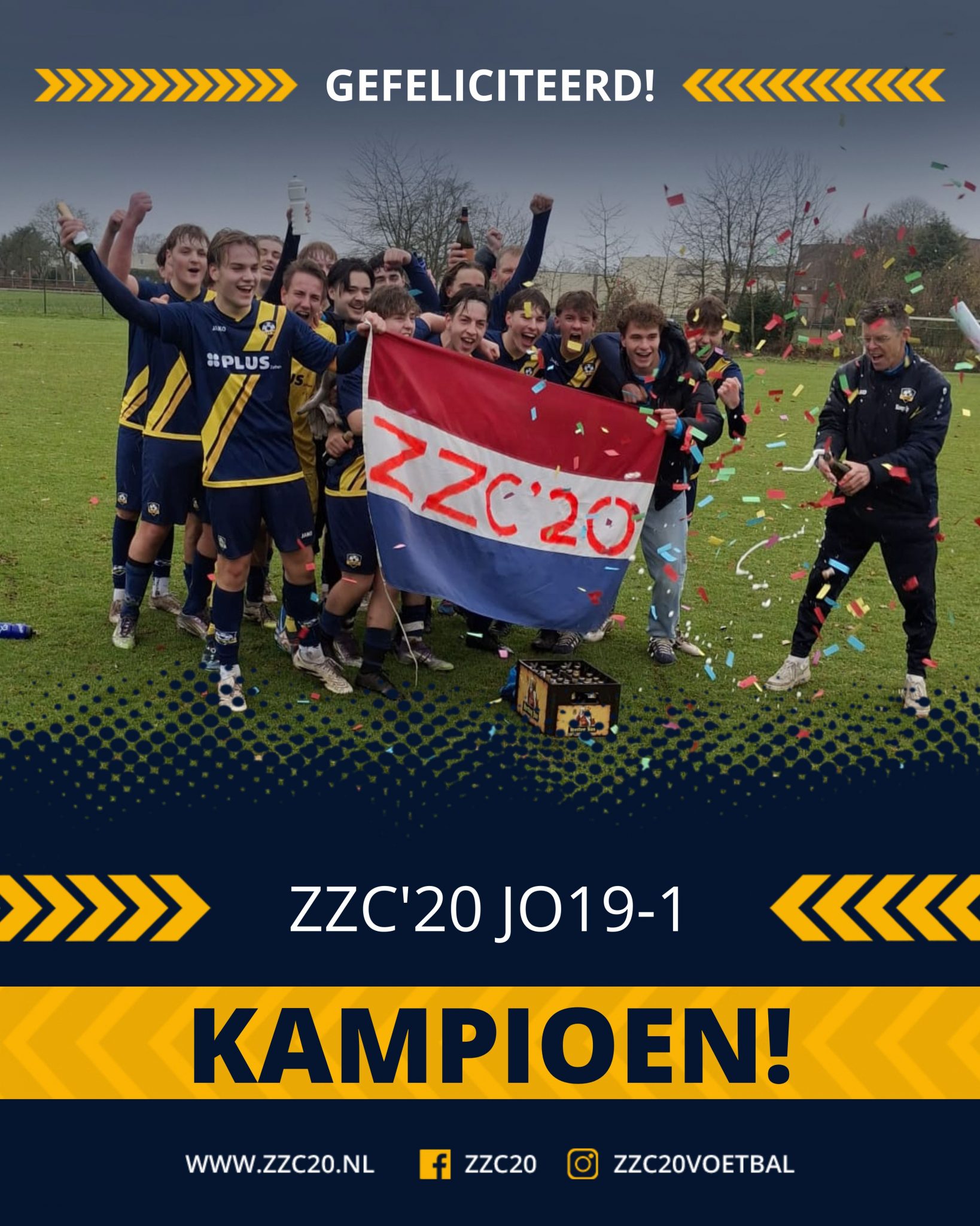 JO19-1 overtuigend kampioen in de hoofdklasse