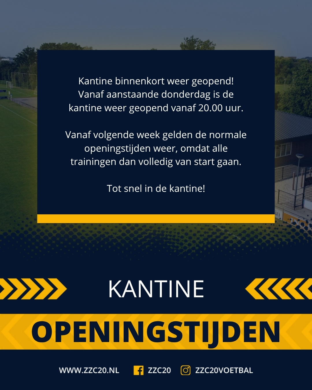 Kantine binnenkort weer geopend!